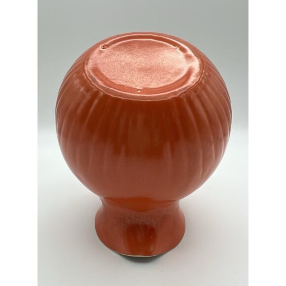 Orange Round Tilted Ball Ceramic Pitcher Jug 6” Vintage MCM - Picture 12 of 13